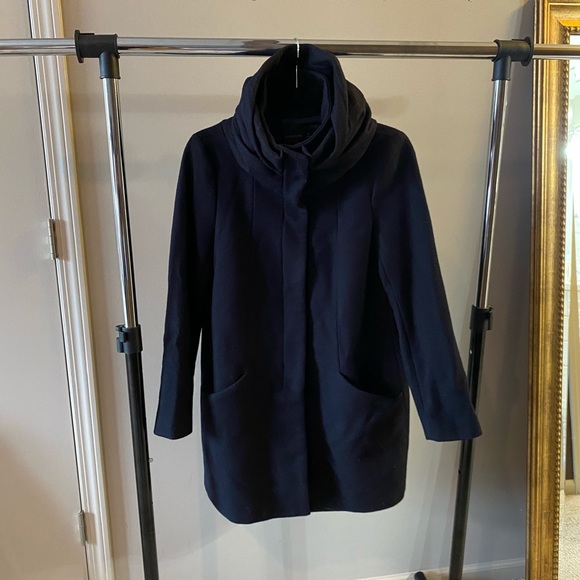 Zara Wool Coat - Navy - Picture 2 of 5